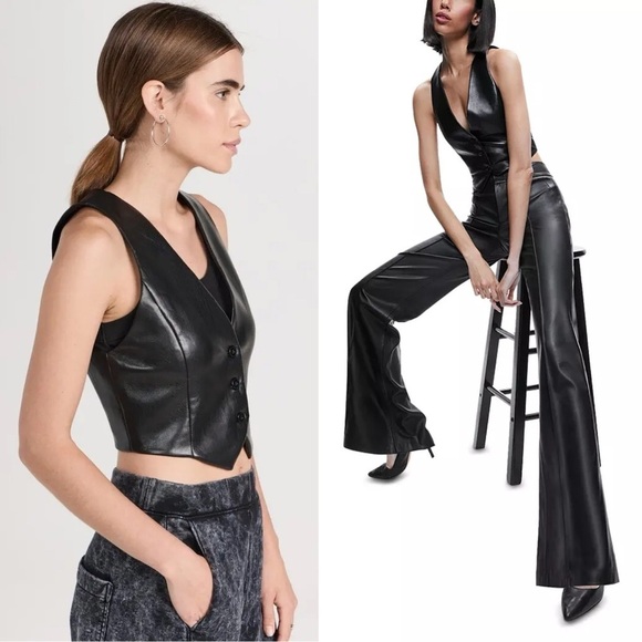 Alice and Olivia Leather Vest - Picture 4 of 16